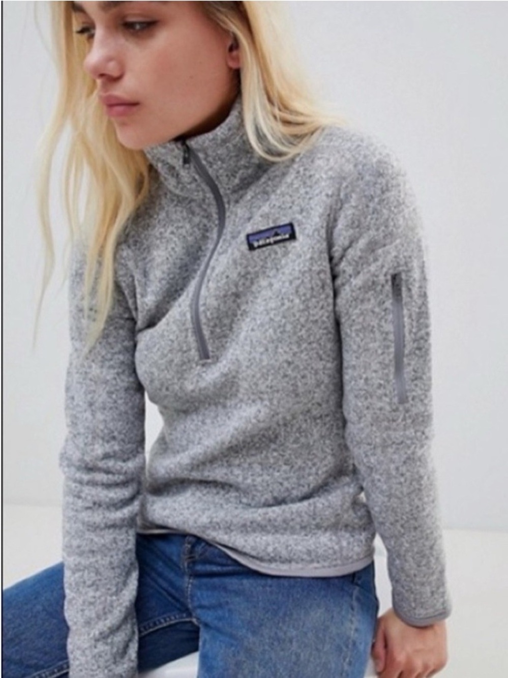 Patagonia Women's Better Sweater 1/4 Zip Fleece Gray Medium